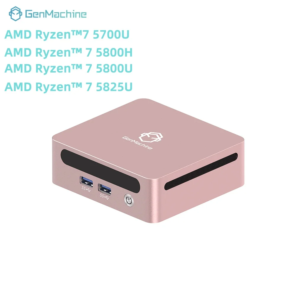 GenMachine Nuovo Mini PC 5700U 5800H 5800U 5825U Windows 11 Ryzen Windows 11 DDR4 3200 MHz AMD WiFi6 Computer da gioco fai da te