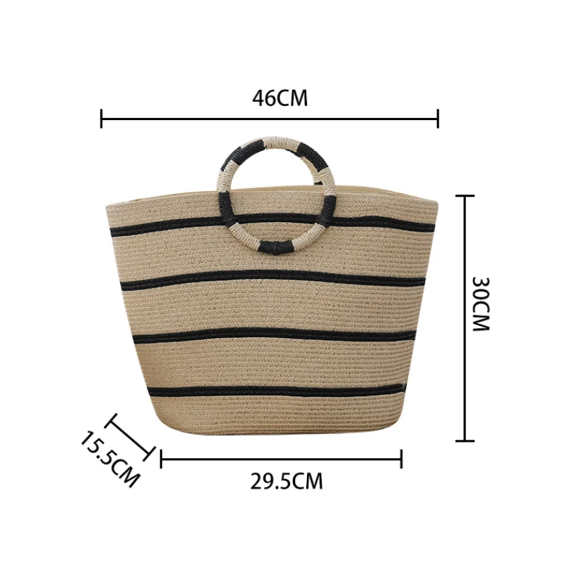 Grass Woven Handheld Bag New Women Fashion Summer Seaside Beach Bag High Capacity Leisure Versatile Lady Multifinonal Woven Bags