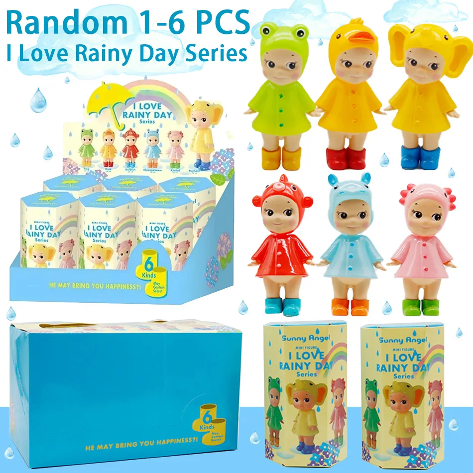 Sunny Angel I Love Rainy Day Series Blind Box Decorazione per auto Schermo per computer desktop Cupido Mano Gioca alla moda Bambola Regalo di compleanno