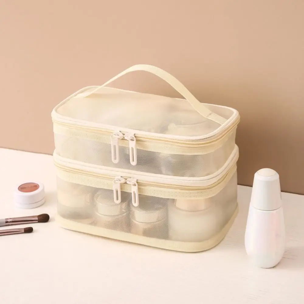 1/2/3 Layers Mesh Cosmetic Bags Zipper Cosmetic Case Cosmetic Storage Bag Multi-Functional INS Toiletries Organizer Handbag