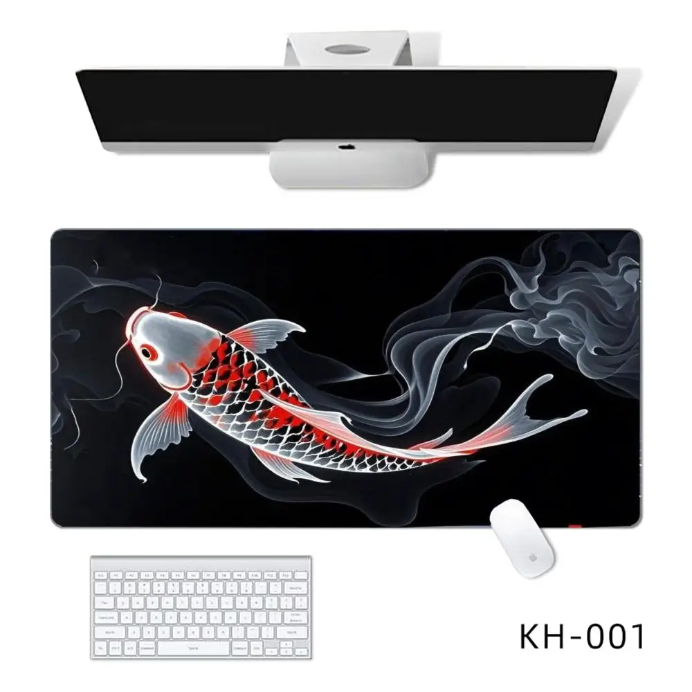 Koi Carp Mouse Pad Mouse Pads For Desk, Gaming Mouse Pad,  with Stitched Edges and Non-Slip Rubber Base