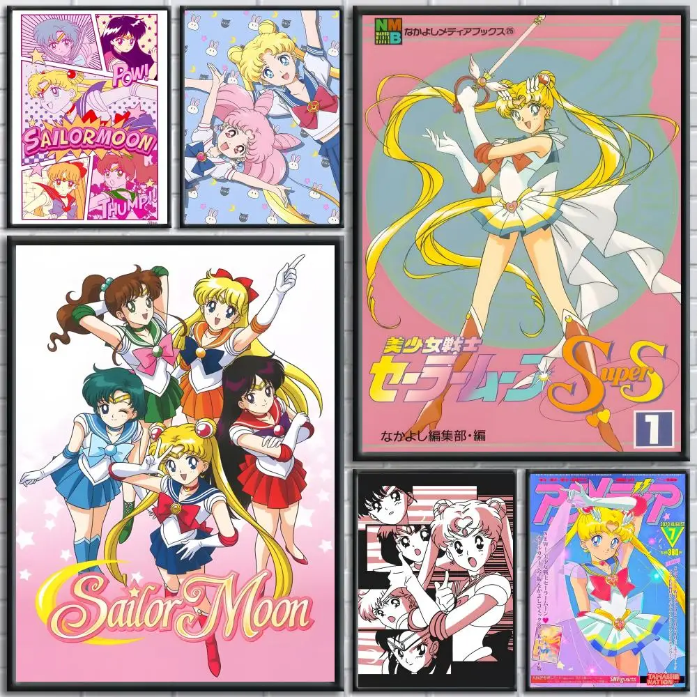 

Cartoon S-Sailor M-Moon Poster HD Self Adhesive Waterproof Wall Art Ideal for Home Office Dorm Bedroom Great Gift