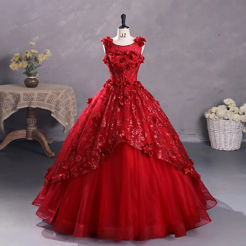 Vestidos  Años Quinceañeras Primrose Grass Shinny Quinceanera Dresses Flower Plus Size Ball Gown Prom Dress Customized