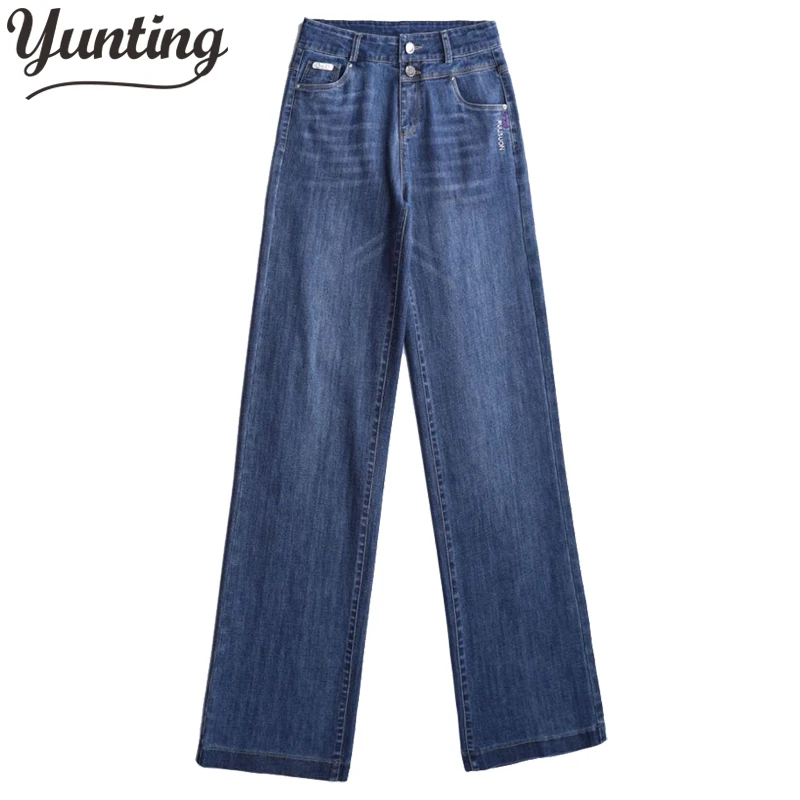 Autumn Soft Women's Jeans Wide Leg Denim Pants Streetwear Loose Casual Female Clothing S-4XL