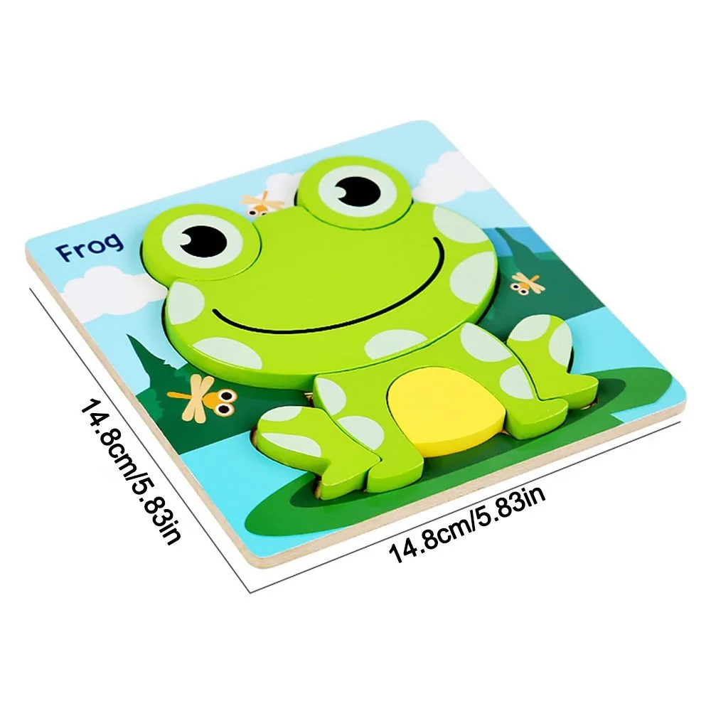 ألغاز خشبية ثلاثية الأبعاد عالية الجودة، آمنة ومحمولة، ألغاز تعليمية للحيوانات، سلسلة حيوانات لطيفة للتعلم المبكر للأطفال