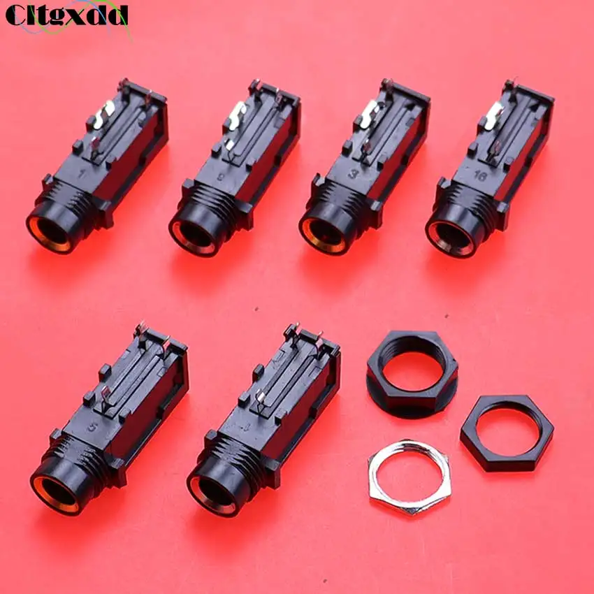 

Cltgxdd DIY 6.35mm Audio Video Jack 6.5mm Stereo Dual Channel 3Pin Sided 4Pin Tuning Stage Microphone Female Socket Connector