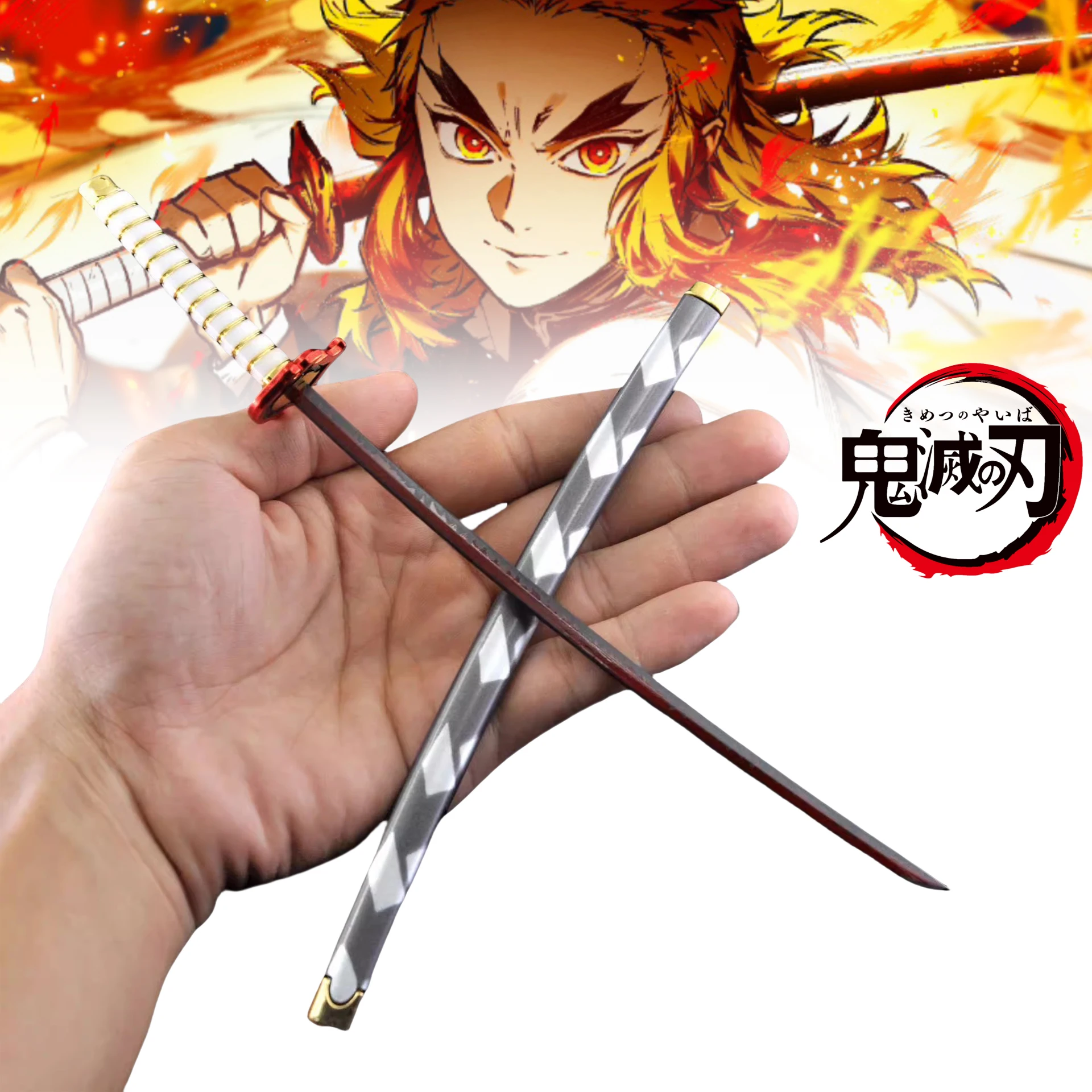 25cm Metal Demon Slayer Katana Ainme Kimetsu No Yaiba Tanjirou Mini Steel Sword Real Size Japanese Katana Samurai Sabre Kid Toy