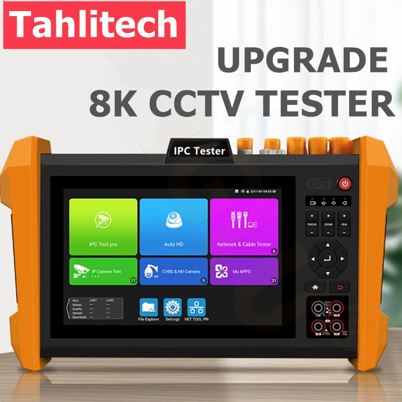 

CCTV IP Camera Tester 7 inch IPC Camera Monitor Test 8MP AHD TVI CVI Analog Camera Tester POE RJ45 Cable tester OTDR Testing Too