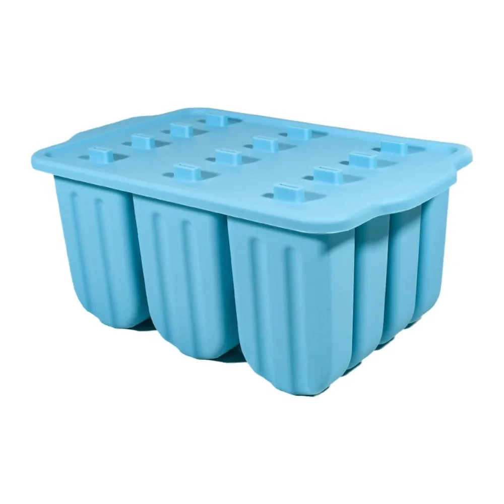 New 12 Grids Silicone Popsicle Mold Reusable Easy Release Ice Pop Mold Non-stick with Lid Ice Cream Maker Kitchen Baking