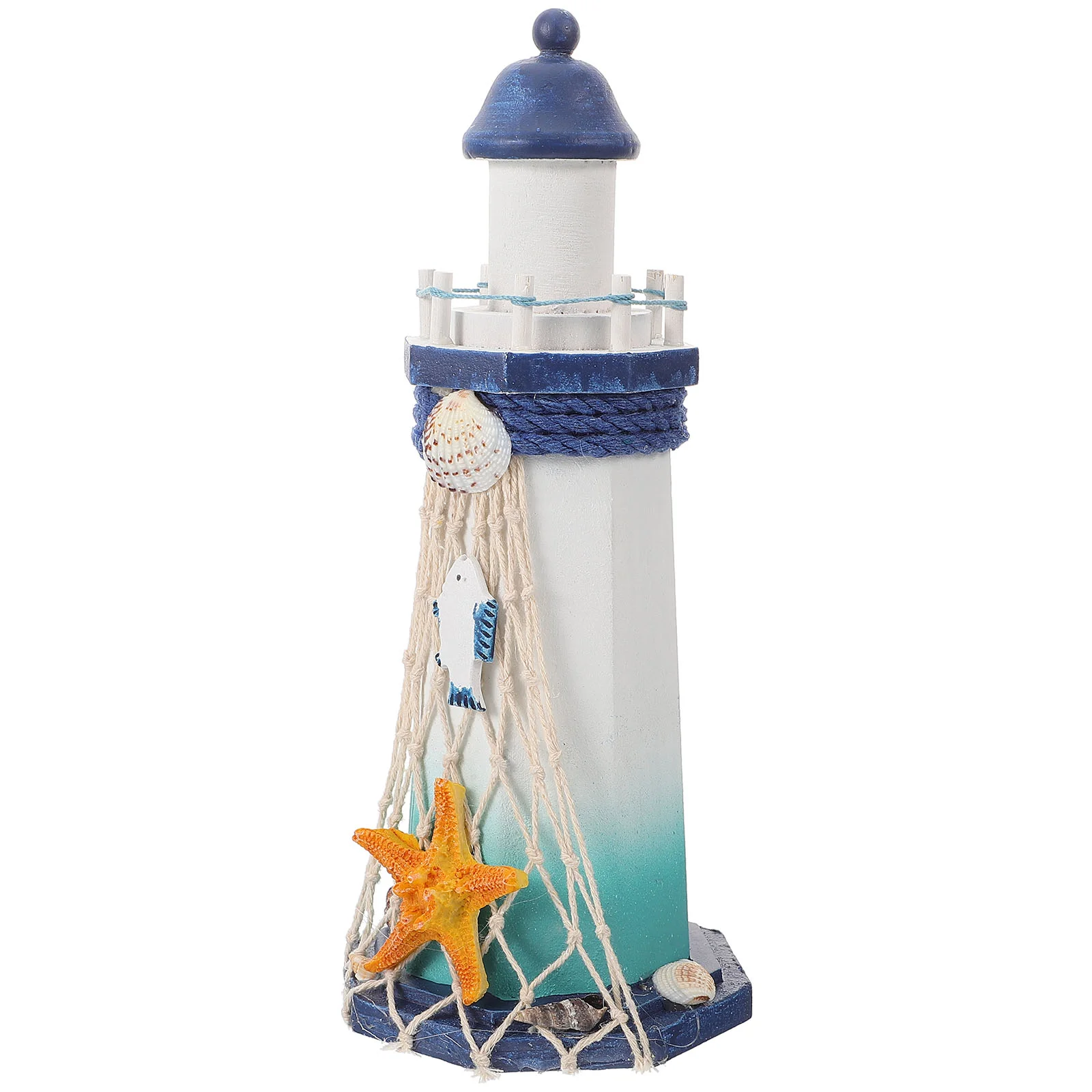 Wooden Nautical Lighthouse Decorations Mediterranean Lookout Figurines Miniatures Home Creative naments Desktop Centerpieces