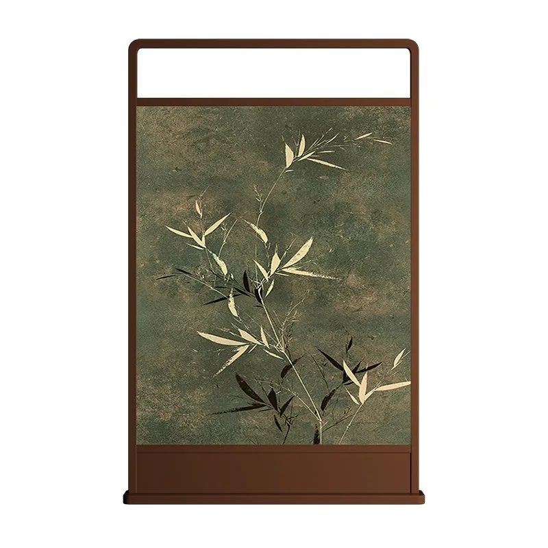 Estética de estilo Song, biombo de madera maciza de bambú de estilo chino moderno para sala de estar, decoración de pared divisoria, sala de té Zen, sala de estar