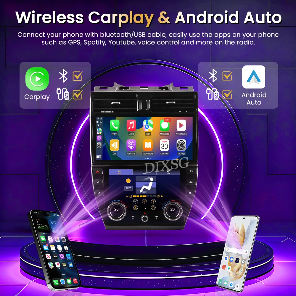 12.3+9”Wireless CarPlay For Land Rover Freelander 2 2009-2015 Car Radio Multimedia Android15 Dual screen GPS Navigation Auto BT
