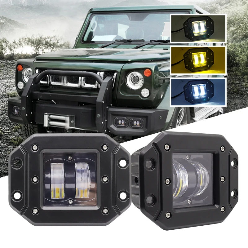 Ruitaisen Spotlight Flush Mount LED Work Light Bar Hi/low Beam Off Road 4X4 ATV Niva Lada Car 12V 24V LED Driving Fog Lights