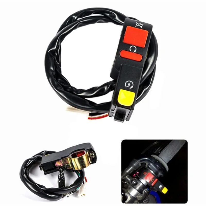 Electric Start Stop On Off Button Kill Switch Motorcycle Dirt ATV Quad Bike Momentary Push-Button Starter Switch 7/8\