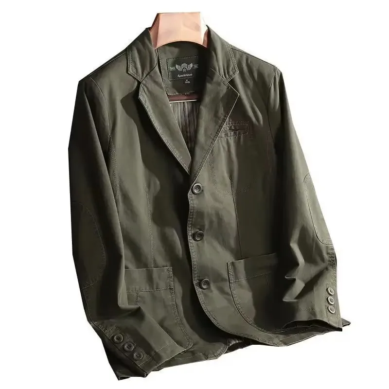 New European Plus Size Men\'s Jacket Elegant Italian Style Gentleman Business Lapel Loose Casual Slim Fit Three Buttons Blazer