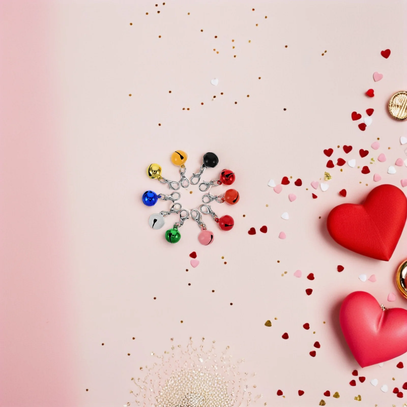 

10Pcs Pet Bells for Collars Colorful Jingle Accessories DIY Locator Charm Durable Hook Universal Fit for Dogs Cats