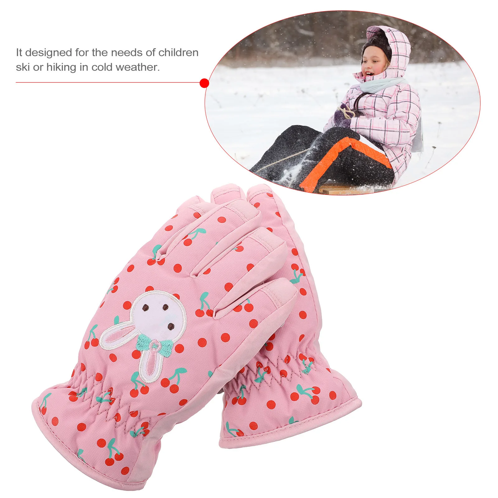 1 زوج أطفال قفازات مقاومة للماء يندبروف قابل للتعديل قفازات التزلج لفصل الشتاء الرياضة في الهواء الطلق قفازات الأطفال مقاومة للماء #1