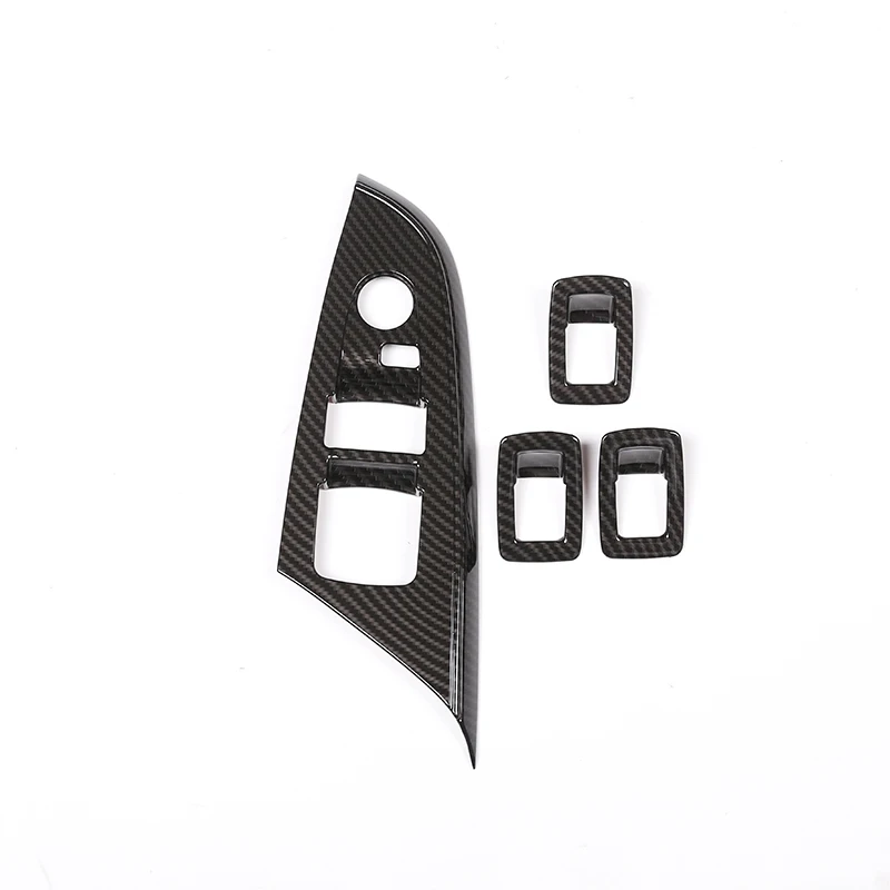 For BMW X3 X4 F25 F26 2012-2017 Car Accessories 4 Pcs Carbon Fiber ABS Window Button Switch Frame Trim