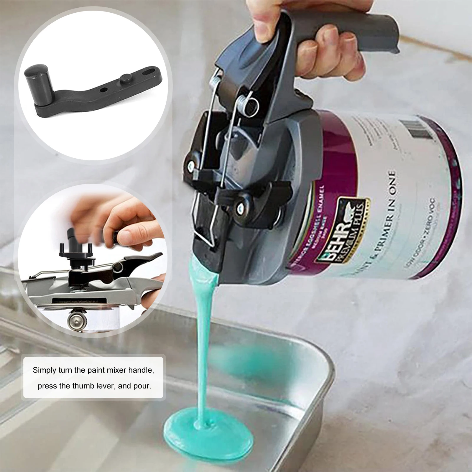 Mixing Mate Paint Can Lid Mess-Free Handle Paint Color Tool Paint Slurry Mixer Stirrer Paint Coating Mixing Slurry Cover 1L/4L