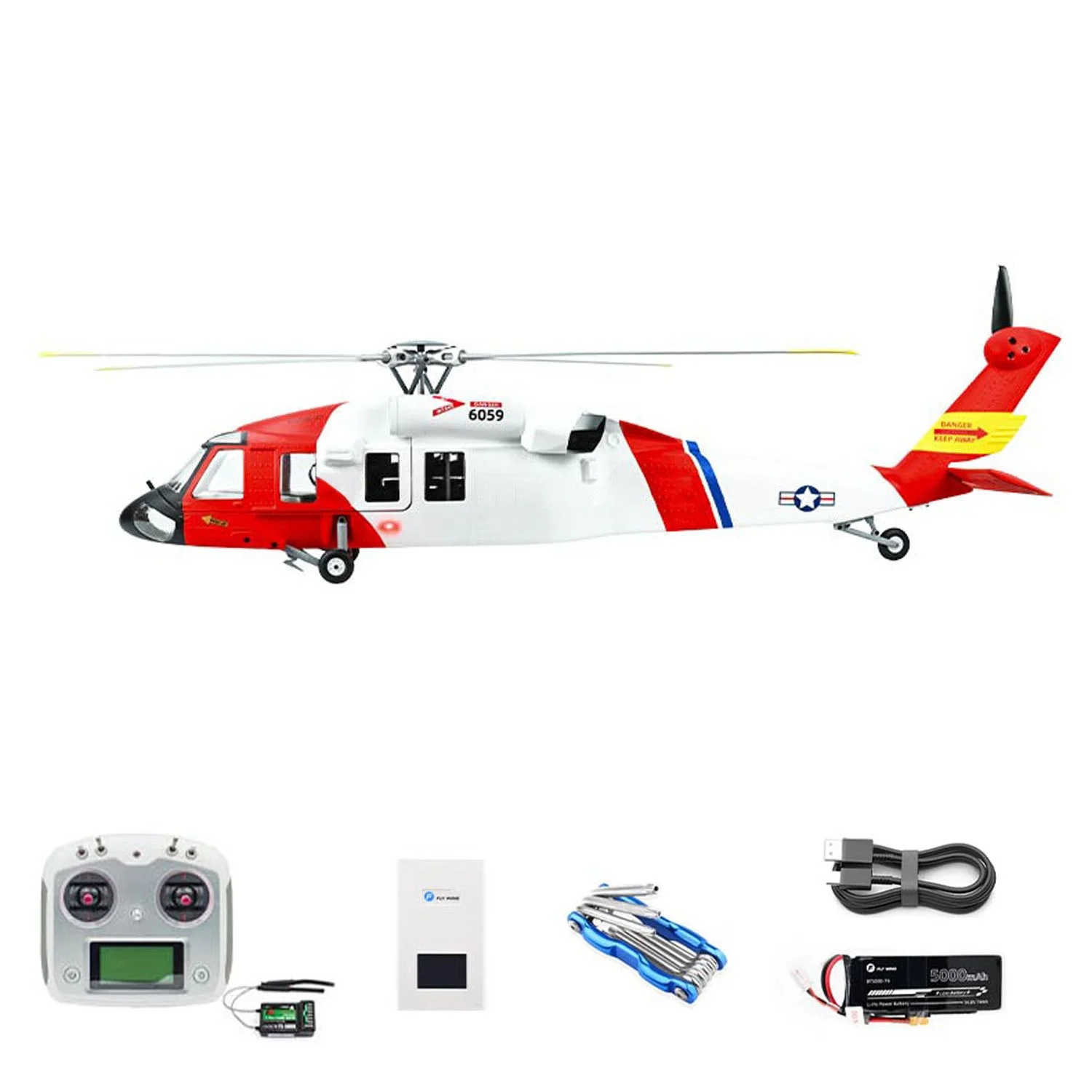 

Remote Control Helicopter FLYWING MH-60T Jayhawk LED Light ACE Controller MH60T GPS ATT Mode One Key Return Beidou Positioning