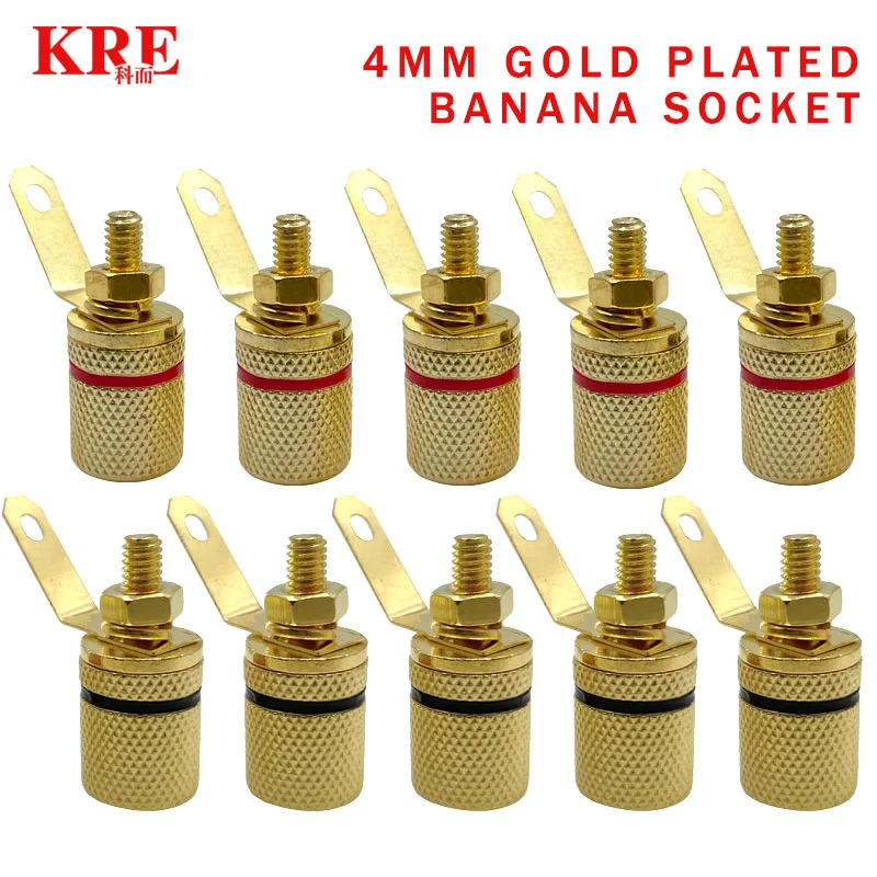 

40Pcs Gold Plated Amplifier Speaker Terminal Binding Post Banana Plug Socket Connector Suitable for 4mm Banana Plugs