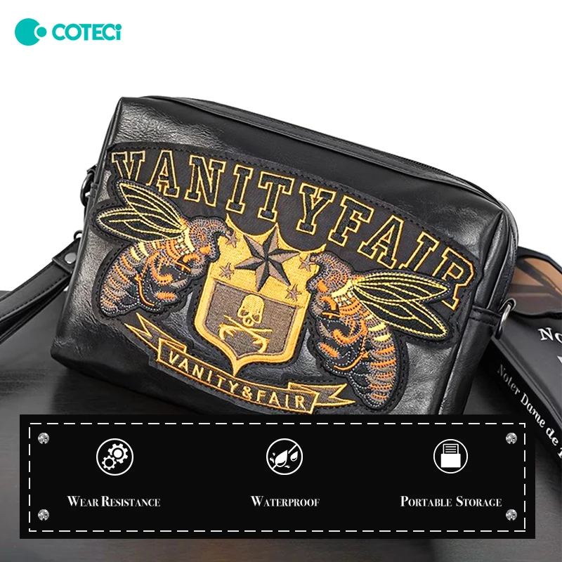 COTECi New Punk Style Small Bag Fashion Shoulder Bag Trendy Outdoor Casual Men's and Women's Crossbody Bag