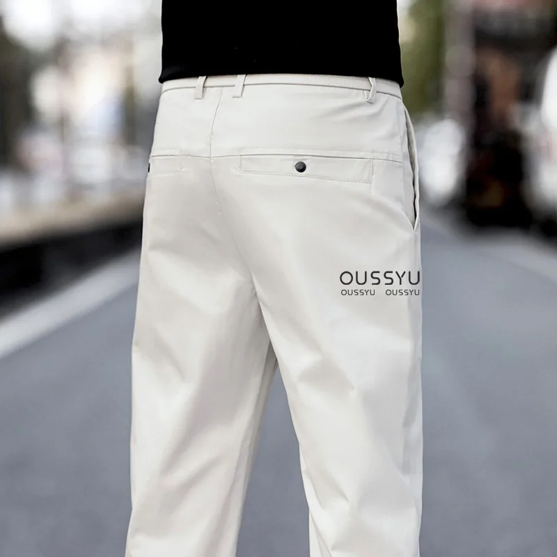 2025 nuevos pantalones tobilleros de algodón de verano para hombre, pantalones ajustados con cintura elástica para correr al aire libre, traje de trabajo coreano, pantalones casuales para hombre 28-38