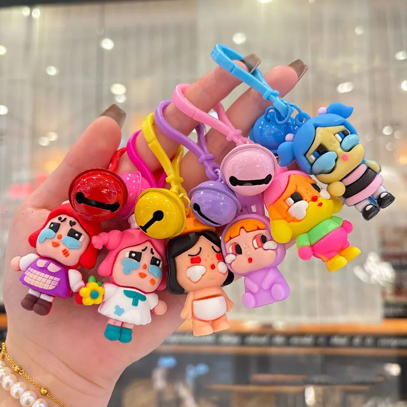 

2/4/5pcs Crybaby Keychain Cartoon Creative PVC Three-dimensional Doll Schoolbag Decor Car Key Chain Women and Men Gifts