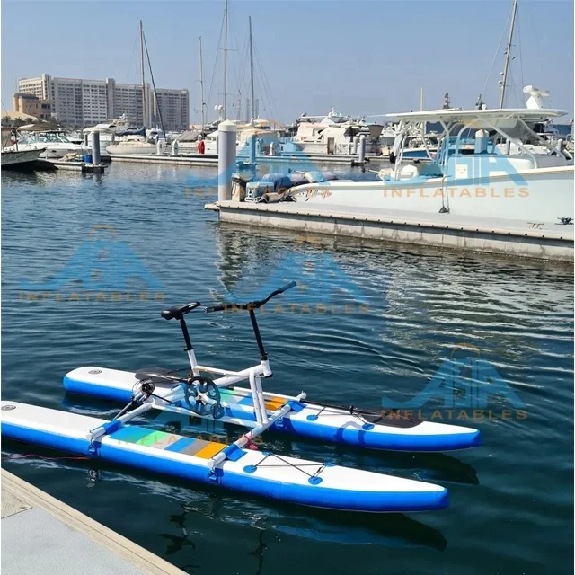 Factory Price Inflatable Water Pedal Bike Boat For Water Sports Inflatable Floating Pedal Bicycle Bike Sea Water Bike