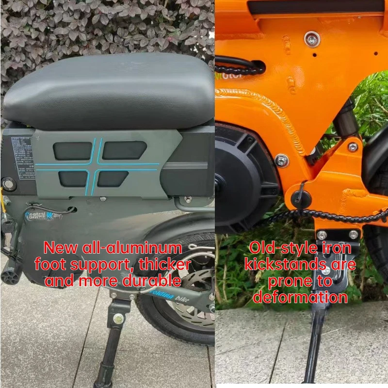 Robuster Doppelloch-Aluminium-Seitenständer für Snow Leopard E-Bike Stabiler Seitenständer Ersatz Fahrradzubehör – Detail 3