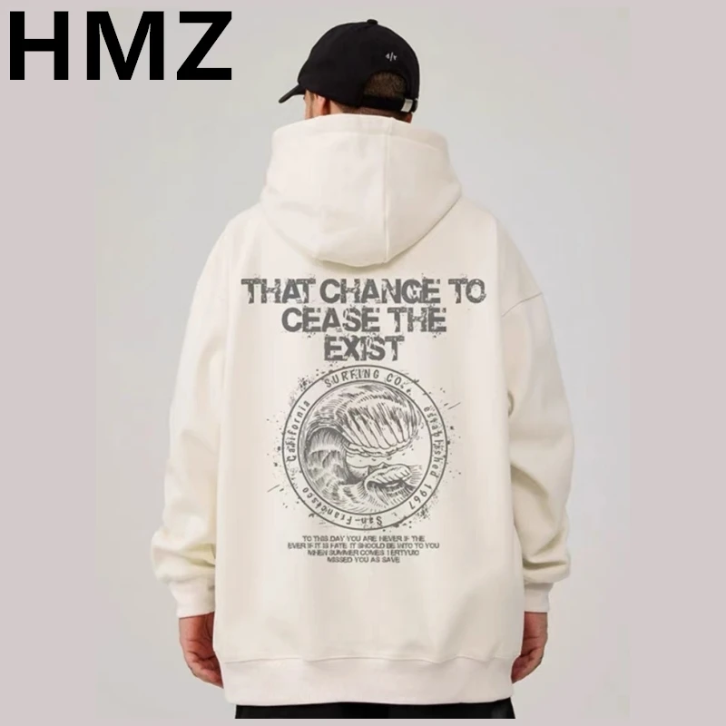 

HMZ Hoodie Male Hip Hop Loose Oversize Hoody Men's Sportswear Fashion O-Neck Hoodies Men Sweatshirt Harajuku Streetwear Pullover