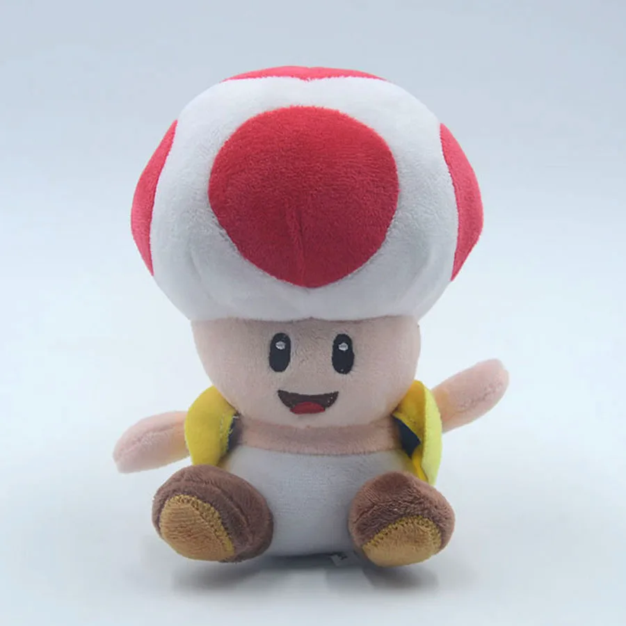 16cm Cute Mushroom Man Plush Toys Yellow Toad Blue Stuffed Toys Anime Doll Gift for Birthday Christmas