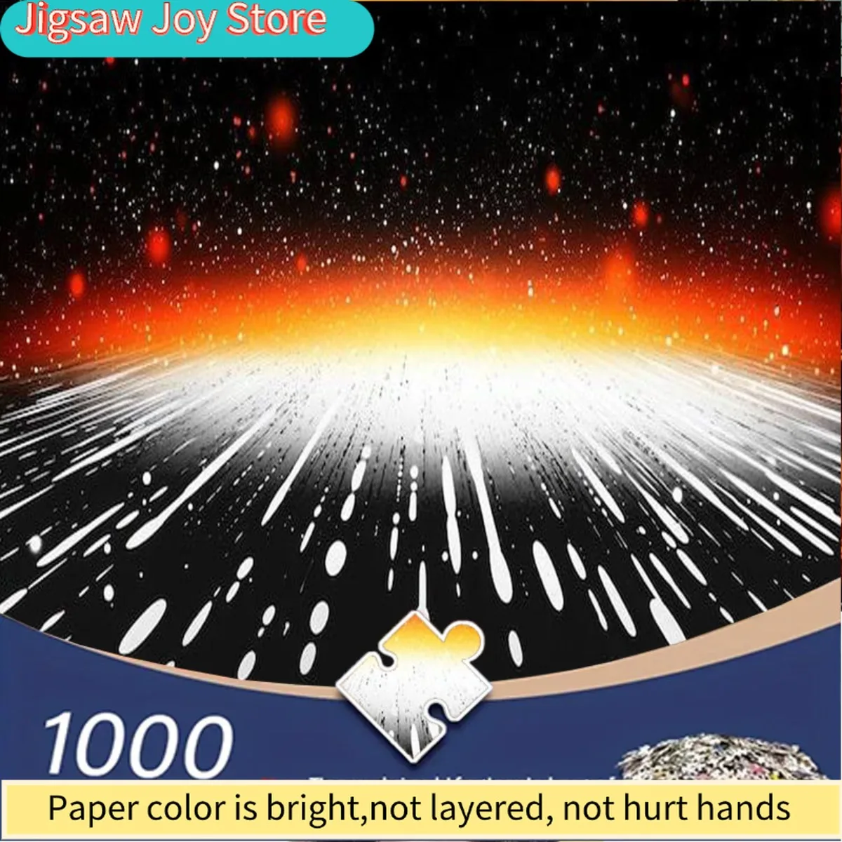 

Пазл для взрослых на 1000 элементов - Замерзшее озеро, разбитый закат с оранжевыми облаками и золотистыми световыми отражениями, горный пейзаж