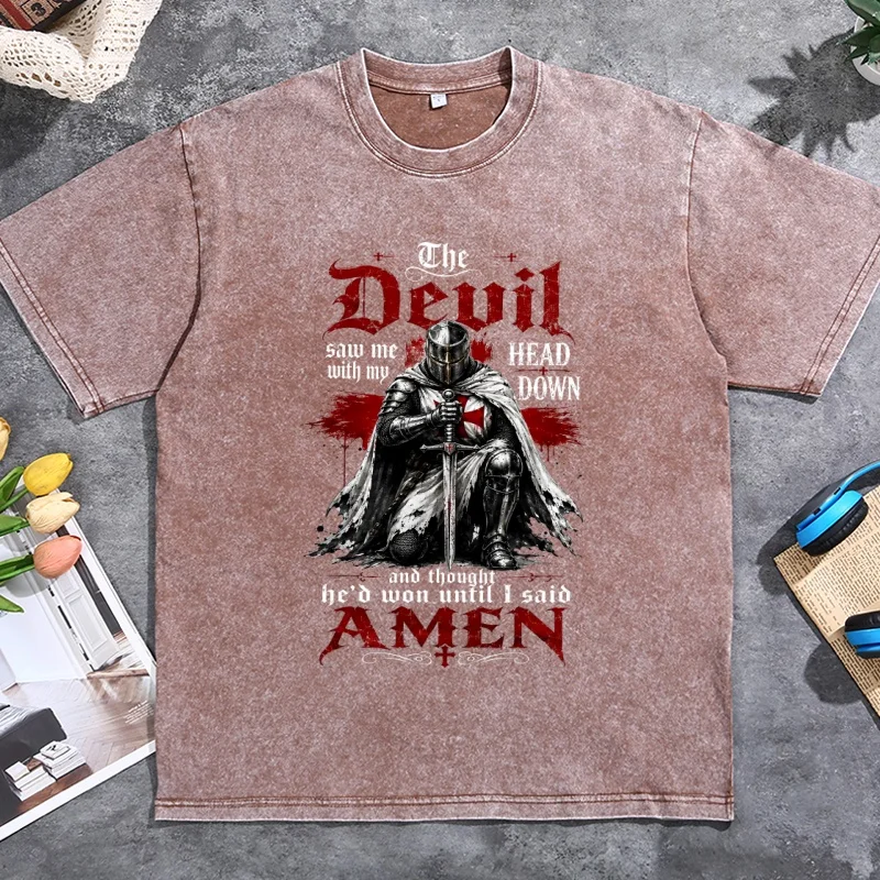 Christian Knight T-Shirt Men Women Medieval Faith Graphic T Shirts Cotton Short Sleeve Round Neck Printed Tshirts Streetwear