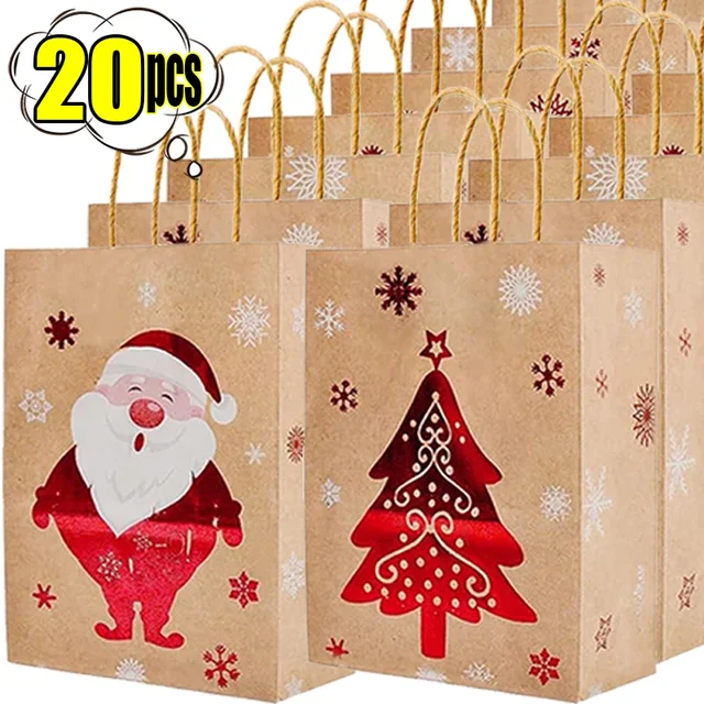 Świąteczna torba na prezenty z papieru pakowego Cartoon Santa Claus Snowman Candy Bags Packaging Pouches Party Home Decoration Supplies Wholesale