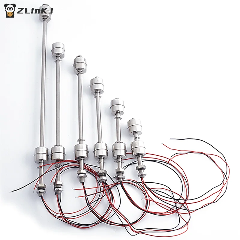 ▶100-400mm Stainless Steel Float Switch Tank Liquid Water Level Sensor Double Ball Switch Tank Pool Flow Sensors Float
