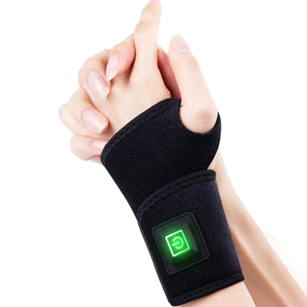 Electric Wrist Thumb Brace Heating Pad Pain Relief Heated Wrist Brace Wrap 3 Level Temperature for Injury Rheumatism Tendonitis