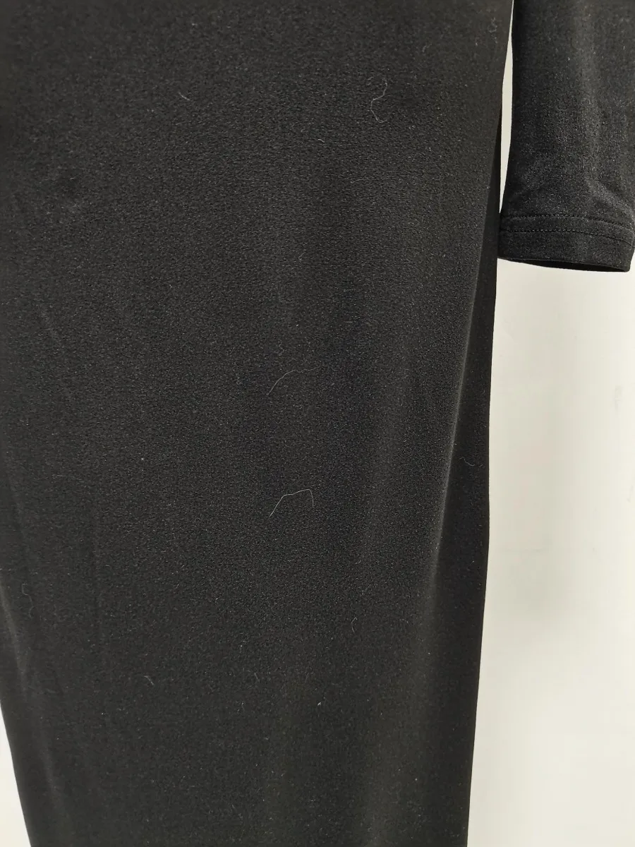 TWOTWINSTYLE Black Turtleneck Backless Maxi Dresses Female Long Sleeve Slimming Minimalist High End Style for Luxury Cocktails