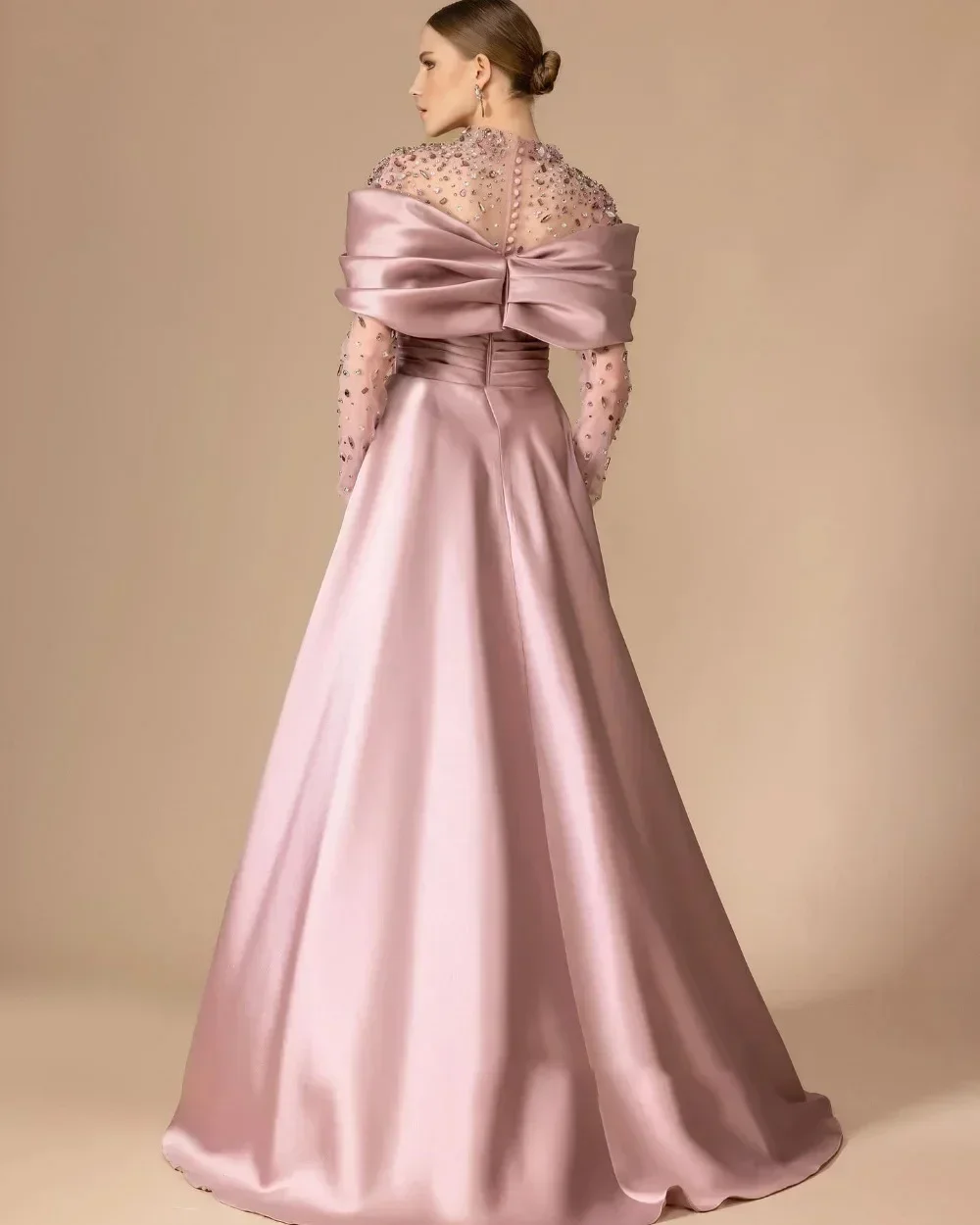 فساتين كوكتيل مخصصة أنيقة مطوي ألف خط الطابق طول فستان سهرة طويل رائعة عالية الجودة حفلة موسيقية ثوب للنساء #5