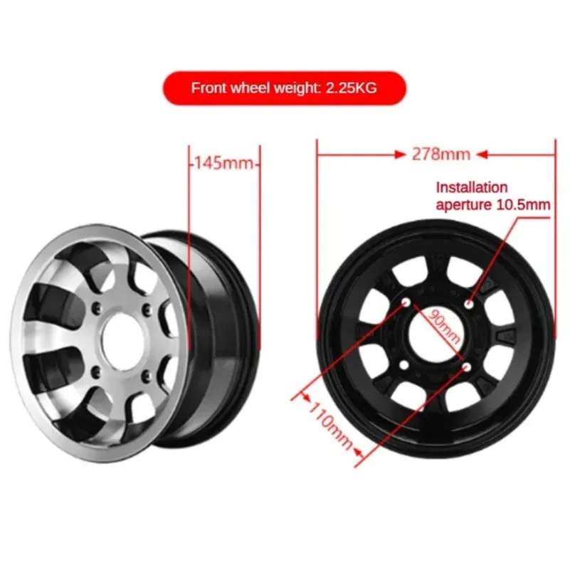 10 inch aluminum alloy wheels front 22X10-10 rear 23x7-10 suitable for Kart ATV off-road vehicles