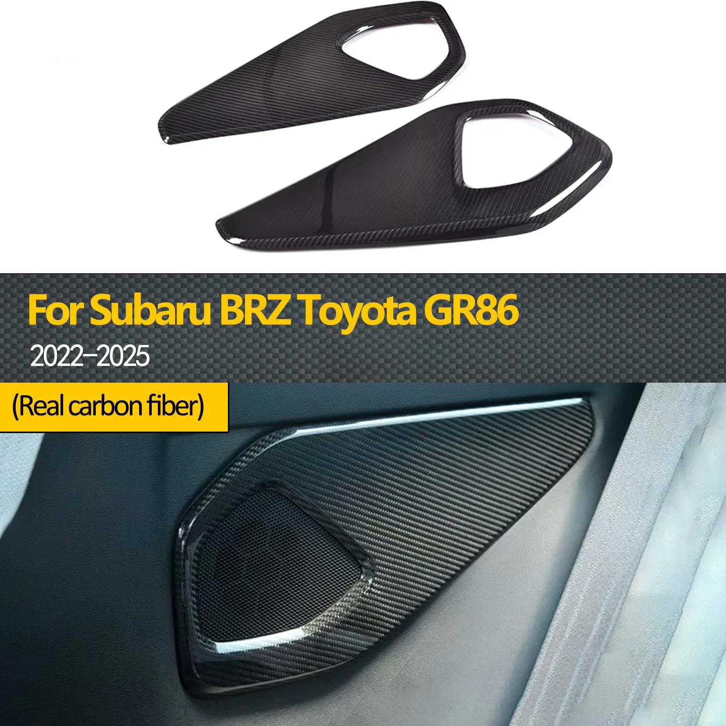 

Подходит для Subaru BRZ и Toyota 86 2022-2025 гг., комплект внутренней настройки задней отделки из 2 предметов из настоящего сухого углеродного волокна.