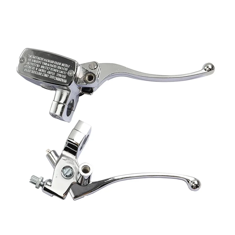 Manillar de motocicleta de 25MM, palanca de embrague cromada Universal, bomba de freno delantero adecuada para Honda 250 750 Shadow 400 750 Steed 400 600