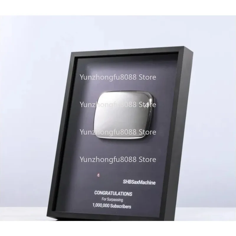 Gold Custom Logo Metal Plaque Medal Blank Wholesale Board for YouTube Bilibili Game Button Award Customizable Metal Crafts