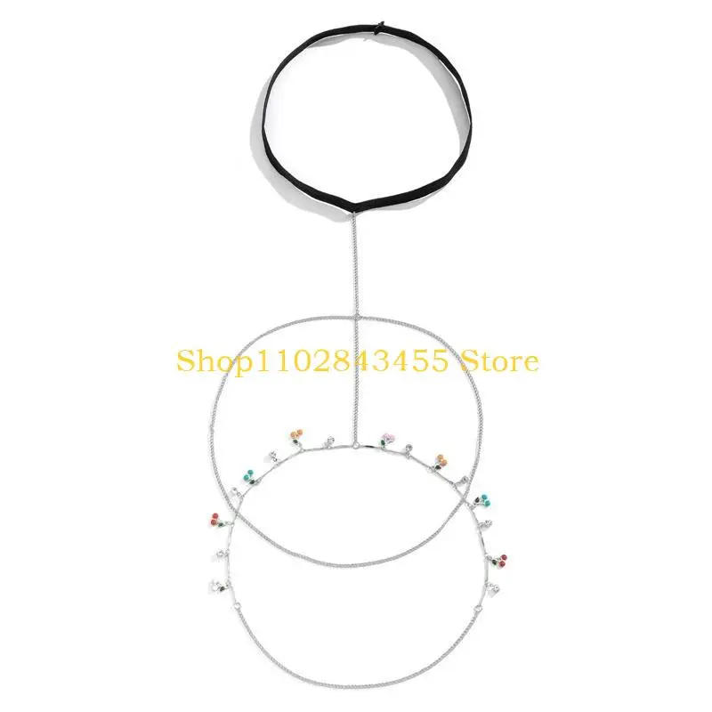 Joli chaîne jambe à pampilles fruits pour femmes, chaîne cuisse gothique, bijoux discothèque mignons, Halloween