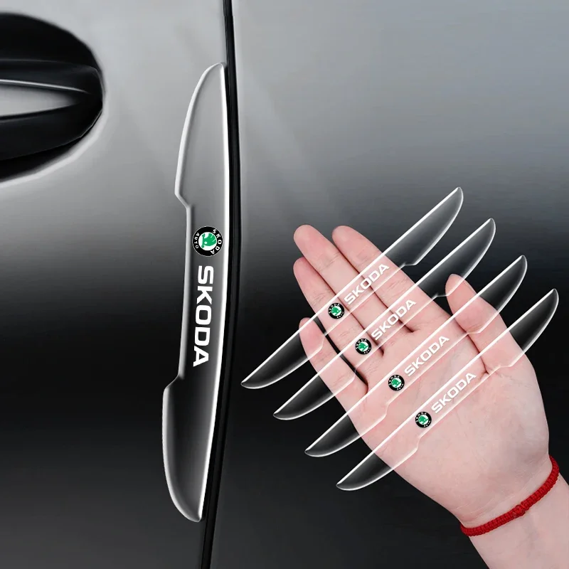 Invisible Car Door Handle Side Edge Protection Guards For Skoda Fabia 2 Octavia 3 Rapid Superb Accessories Led Luggage Styling