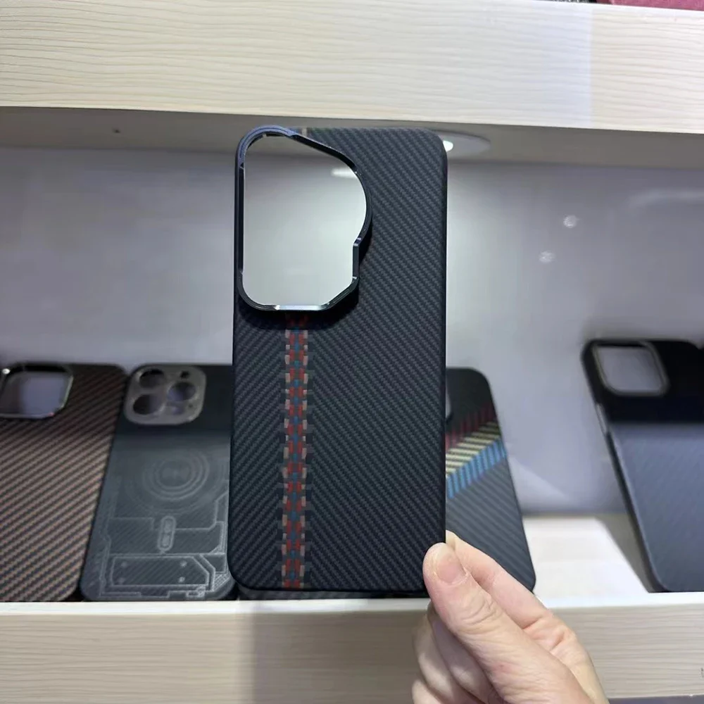 Genuine Carbon Fiber Phone Magsafe Case For Huawei Pura 70 Ultra Metal Camera Ring Aramid Fibe Slim Design Pura70Ultra Cover