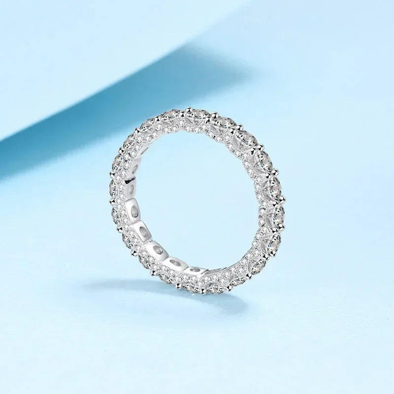 

Full Circle 2.1 Carat Moissanite Diamond Rings for Women, Sparkling Platinum Pt950 Ring Luxury Fine Jewelry Party Birthday Gift