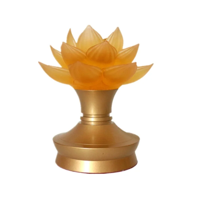 

Glazed Lotus Lamp Buddha Lamp LED Buddha Headlight, Charging Everlight Home