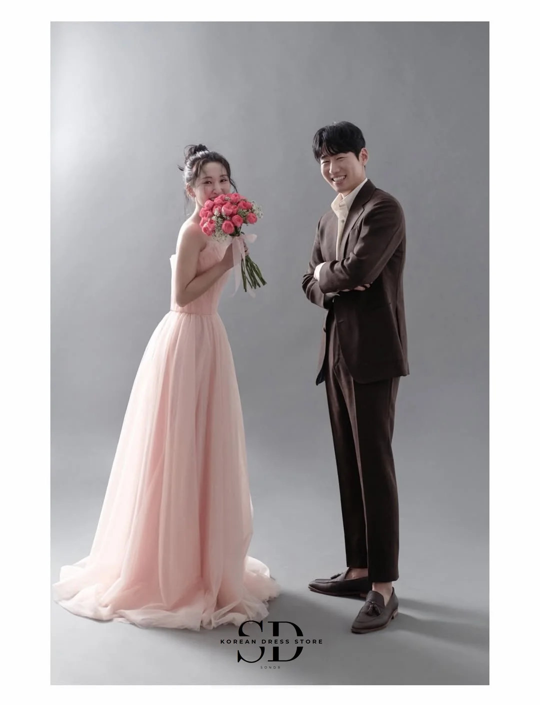 Sondr Light Pink Korean Wedding Dresses Tulle Strapless Elegant Reception Dresses Customized Evening Party Dresses for Wedding