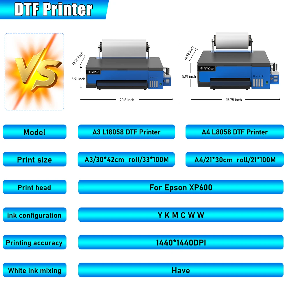 Imagem -04 - Impressora Dtf para Todos os Tecido Diretamente para Transferência de Filme Máquina de Impressão de T-shirt Faça Você Mesmo Dtf a3 Xp600 L18058